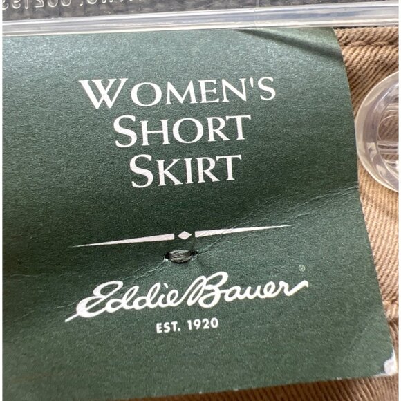 Vintage Eddie Bauer Skirt Short Tan Pockets Womens 16 New - Picture 4 of 5